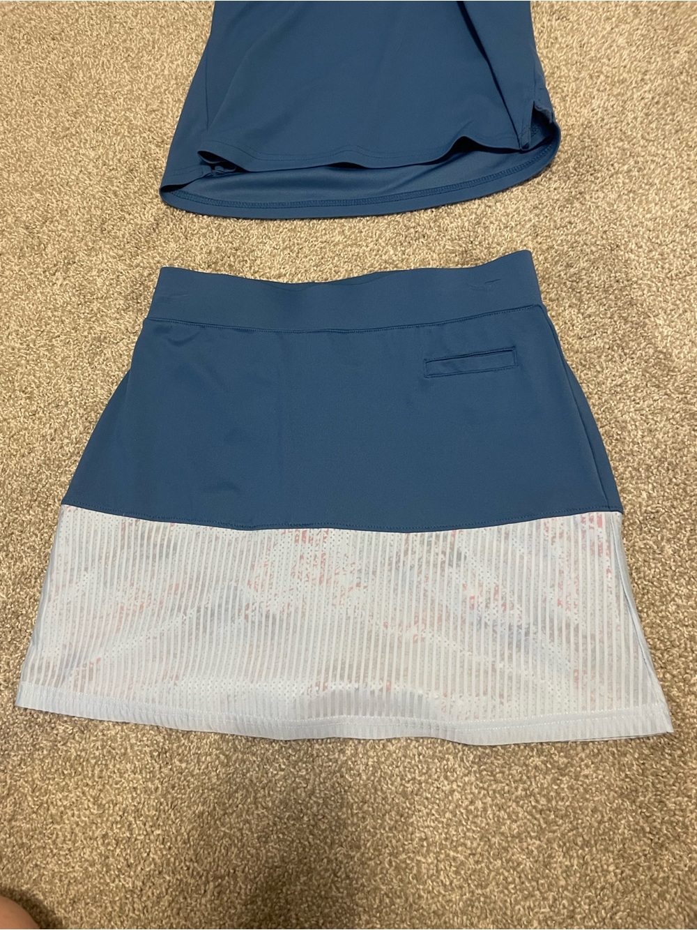 Pebble Beach Blue Two-Tone Athletic Skirt Skort Golf Tennis